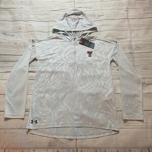 Under Armour Texas Tech Embossed 1/4 Zip Hoodie Light Gray 1351230 Women's Small